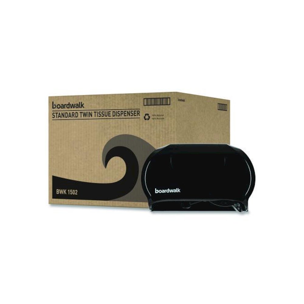 Standard Twin Toilet Tissue Dispenser, 13 x 6.75 x 8.75, Black. Picture 10