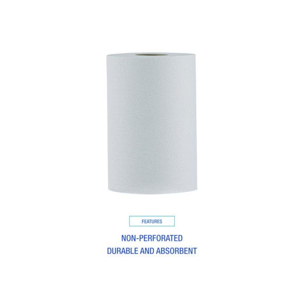 Hardwound Paper Towels, Nonperforated, 1-Ply, 8" x 350 ft, White, 12 Rolls/Carton. Picture 4