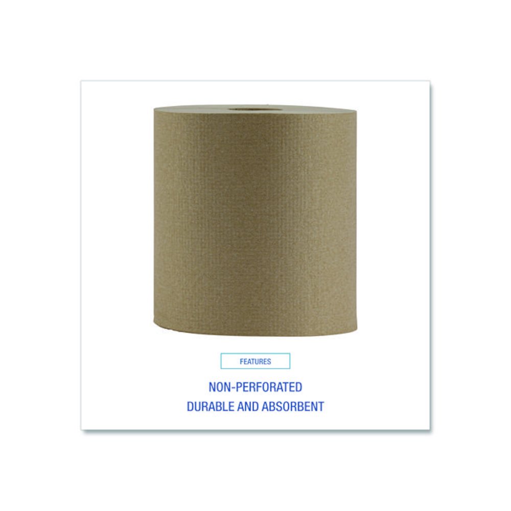 Hardwound Paper Towels, Nonperforated, 1-Ply, 8" x 800 ft, Natural, 6 Rolls/Carton. Picture 5