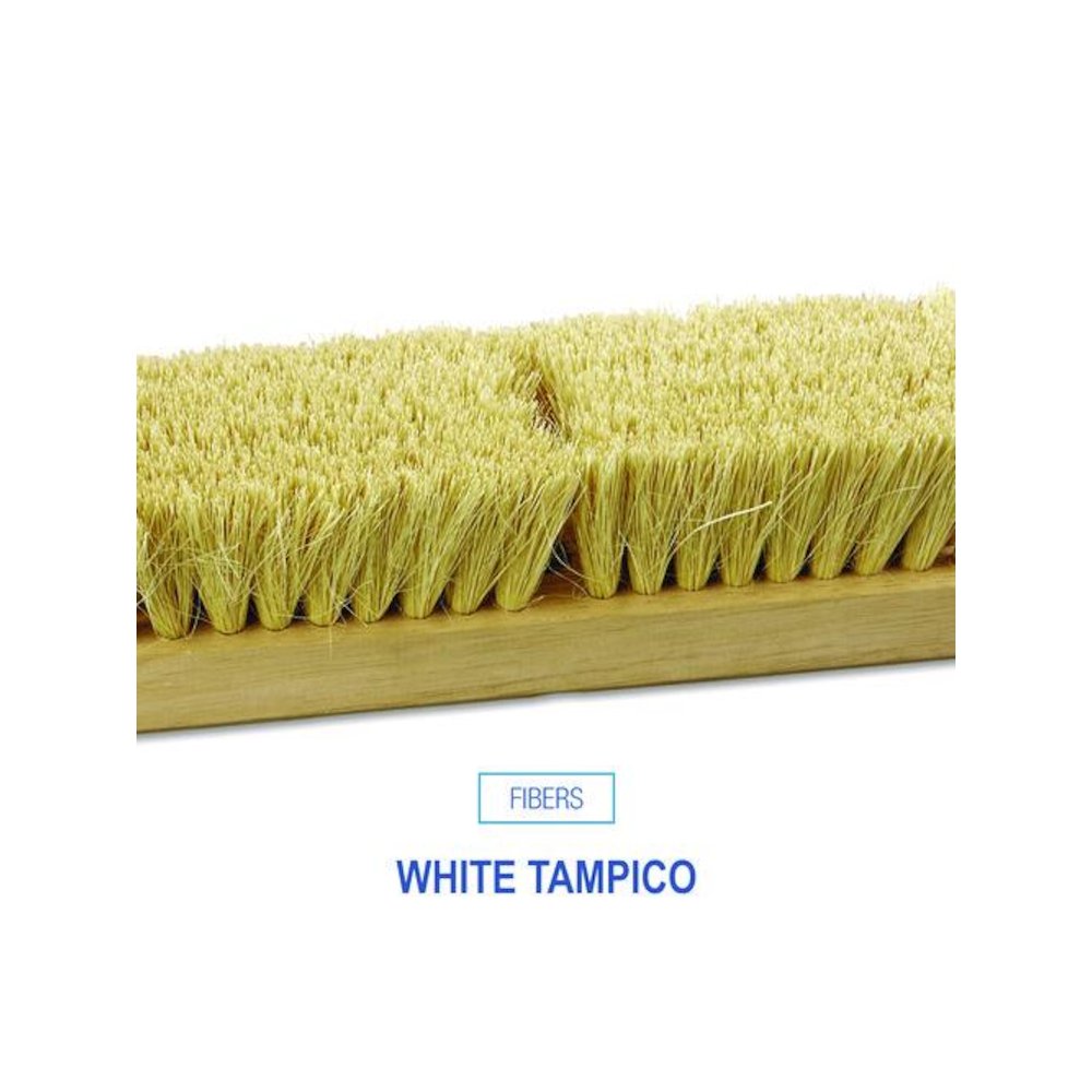 Deck Brush Head, 2" White Tampico Fiber Bristles, 10" Brush. Picture 2