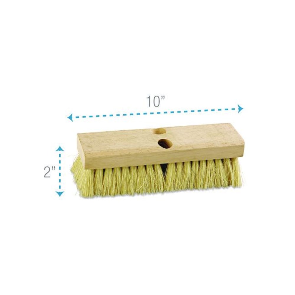 Deck Brush Head, 2" White Tampico Fiber Bristles, 10" Brush. Picture 4