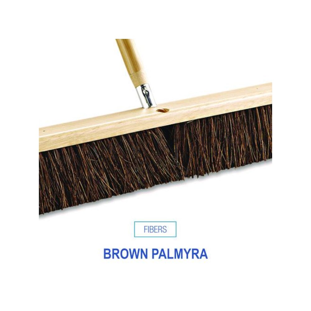 Floor Brush Head, 3.25" Brown Palmyra Fiber Bristles, 36" Brush. Picture 3