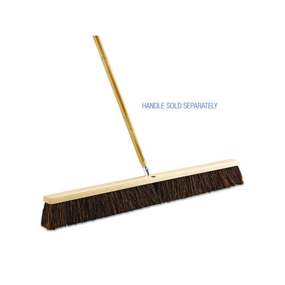 Floor Brush Head, 3.25" Brown Palmyra Fiber Bristles, 36" Brush. Picture 4
