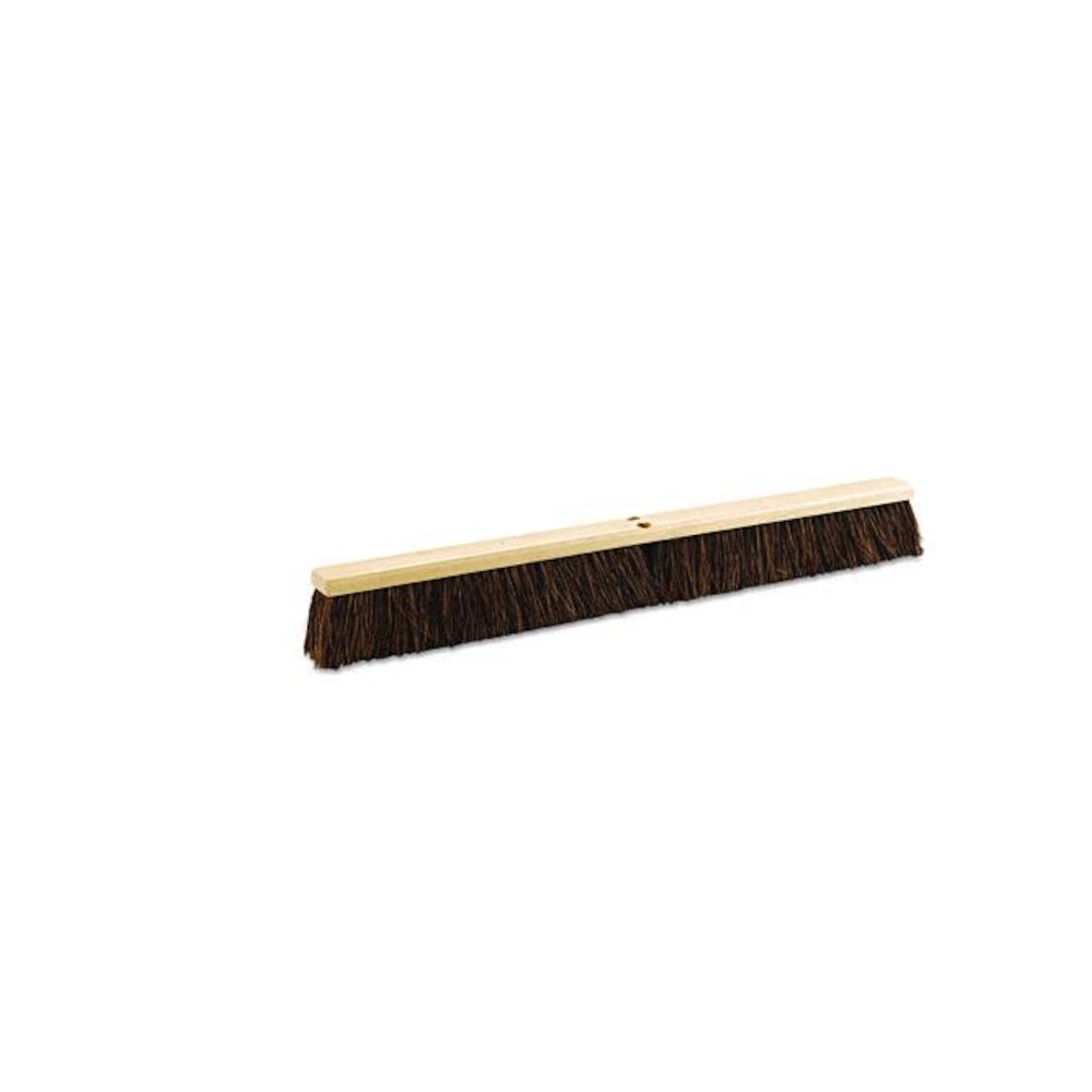 Floor Brush Head, 3.25" Brown Palmyra Fiber Bristles, 36" Brush. Picture 1