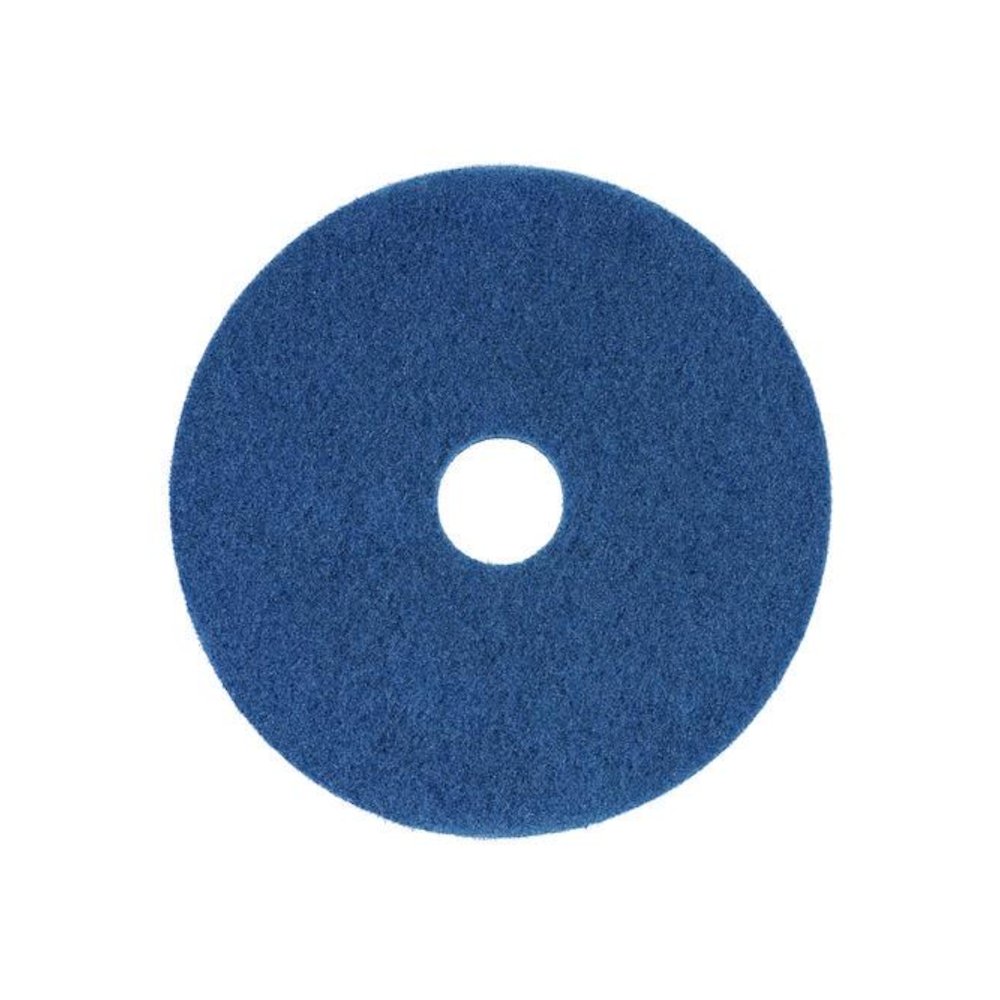 Scrubbing Floor Pads, 14" Diameter, Blue, 5/Carton. Picture 2