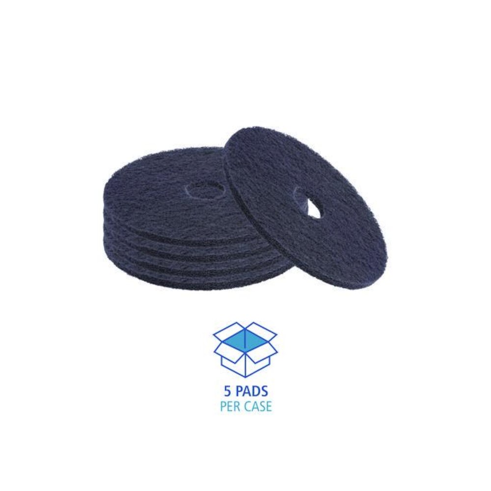 Stripping Floor Pads, 15" Diameter, Black, 5/Carton. Picture 4