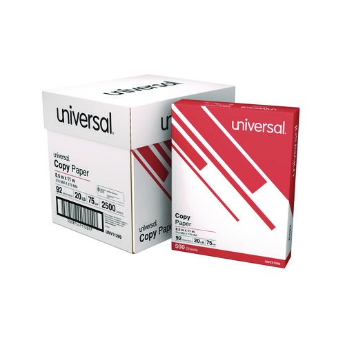 Copy Paper Convenience Carton, 92 Bright, 20 lb Bond Weight, 8.5 x 11, White, 500 Sheets/Ream, 5 Reams/Carton. Picture 1