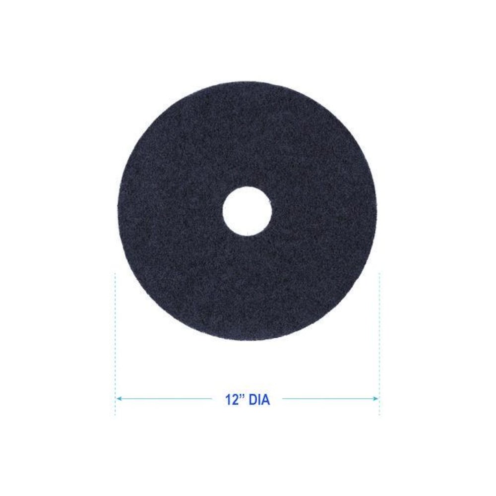 Stripping Floor Pads, 12" Diameter, Black, 5/Carton. Picture 4