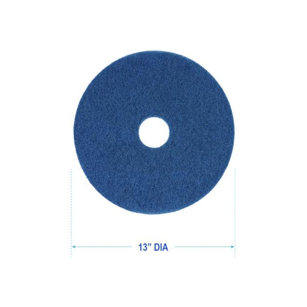Scrubbing Floor Pads, 13" Diameter, Blue, 5/Carton. Picture 2