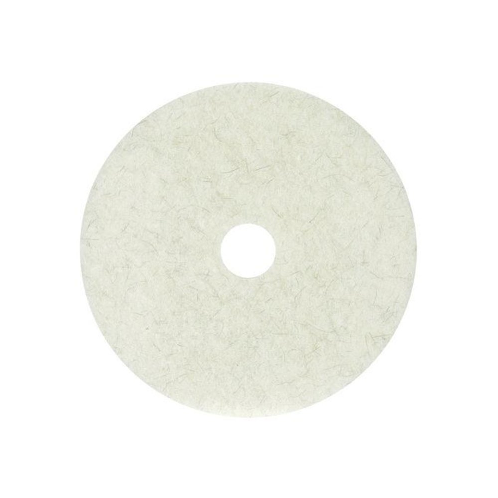 Natural Burnishing Floor Pads, 21" Diameter, White, 5/Carton. Picture 2