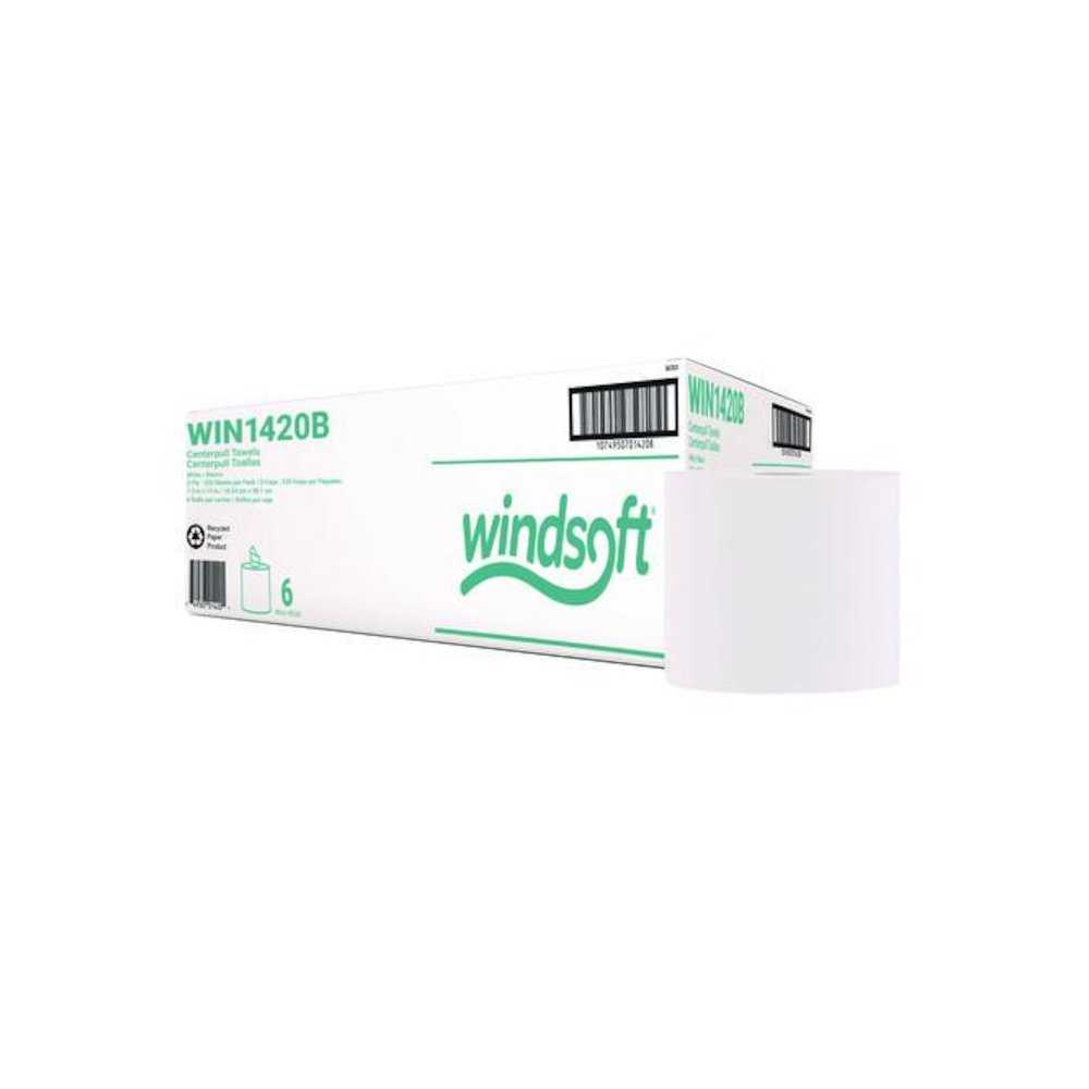 Center-Flow Perforated Paper Towel Roll, 7.3 x 15, White, 6 Rolls/Carton. Picture 1