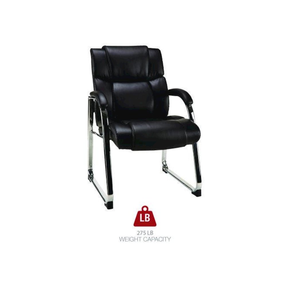 Alera Hildred Series Guest Chair, 25" x 28.94" x 37.8", Black Seat, Black Back, Chrome Base. Picture 5