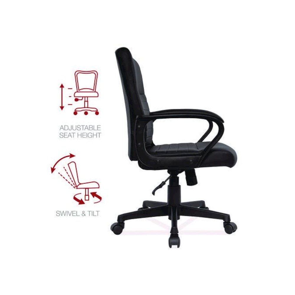 Alera Breich Series Manager Chair, Supports Up to 275 lbs, 16.73" to 20.39" Seat Height, Black Seat/Back, Black Base. Picture 6