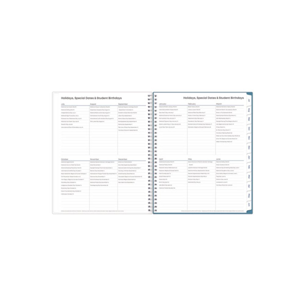 Teacher Dots CYO Cover Weekly/Monthly Lesson Planner, 9 Classes, Multicolor Cover, 11 x 8.5, 12-Month (July-June), 2025-2026. Picture 6