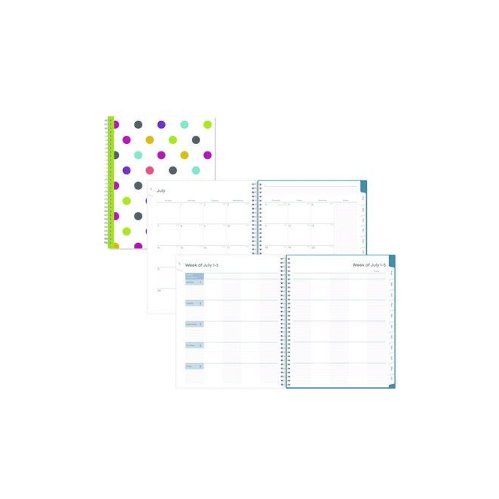 Teacher Dots CYO Cover Weekly/Monthly Lesson Planner, 9 Classes, Multicolor Cover, 11 x 8.5, 12-Month (July-June), 2025-2026. Picture 1