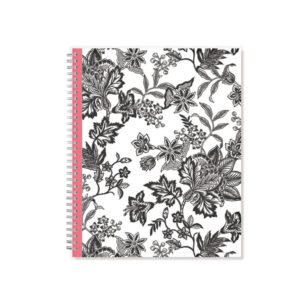 Analeis Create-Your-Own Cover Weekly/Monthly Planner, Floral, 11 x 8.5, White/Black/Coral, 12-Month (July to June): 2025-2026. Picture 2
