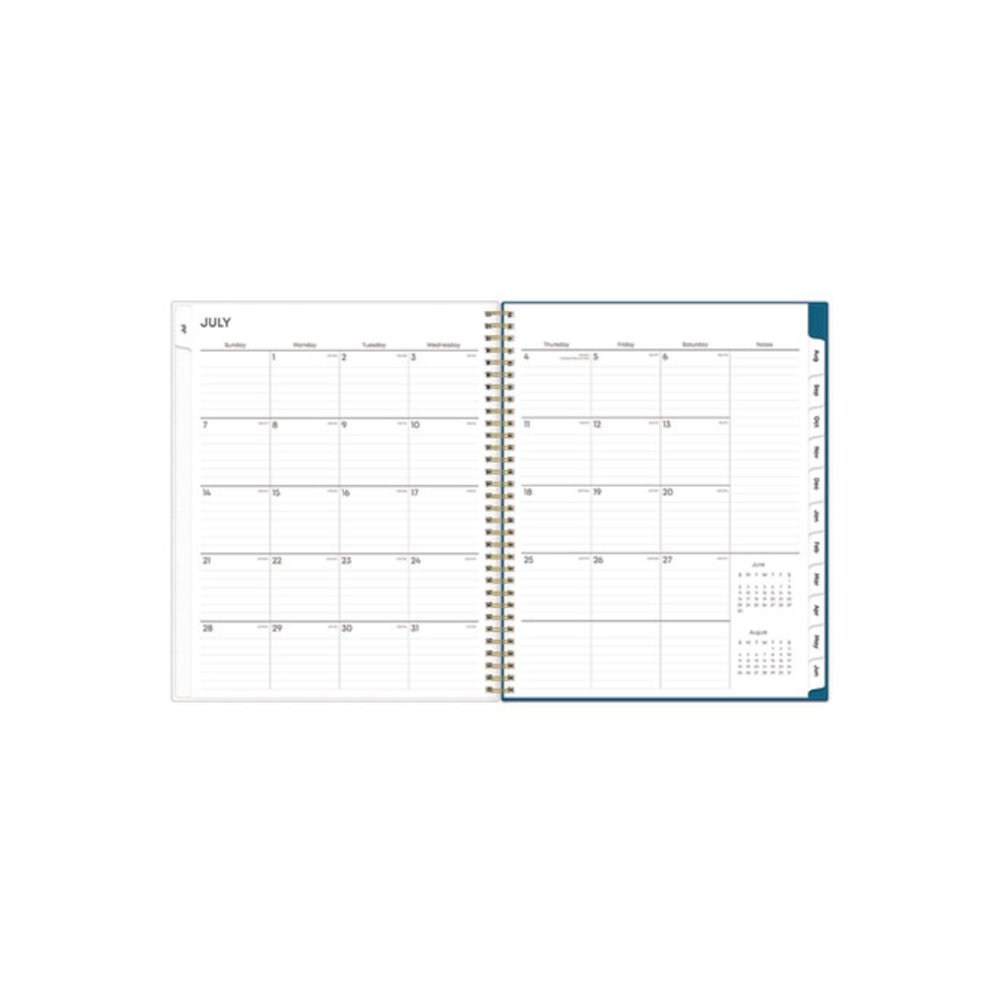 Bakah Blue Academic Year Weekly/Monthly Planner, Floral Artwork, 11 x 8.5, Blue/White Cover, 12-Month (July-June): 2025-2026. Picture 4
