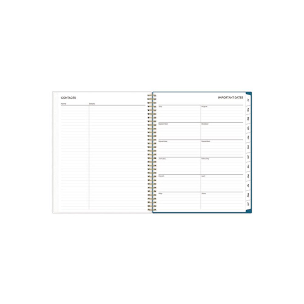 Bakah Blue Academic Year Weekly/Monthly Planner, Floral Artwork, 11 x 8.5, Blue/White Cover, 12-Month (July-June): 2025-2026. Picture 6