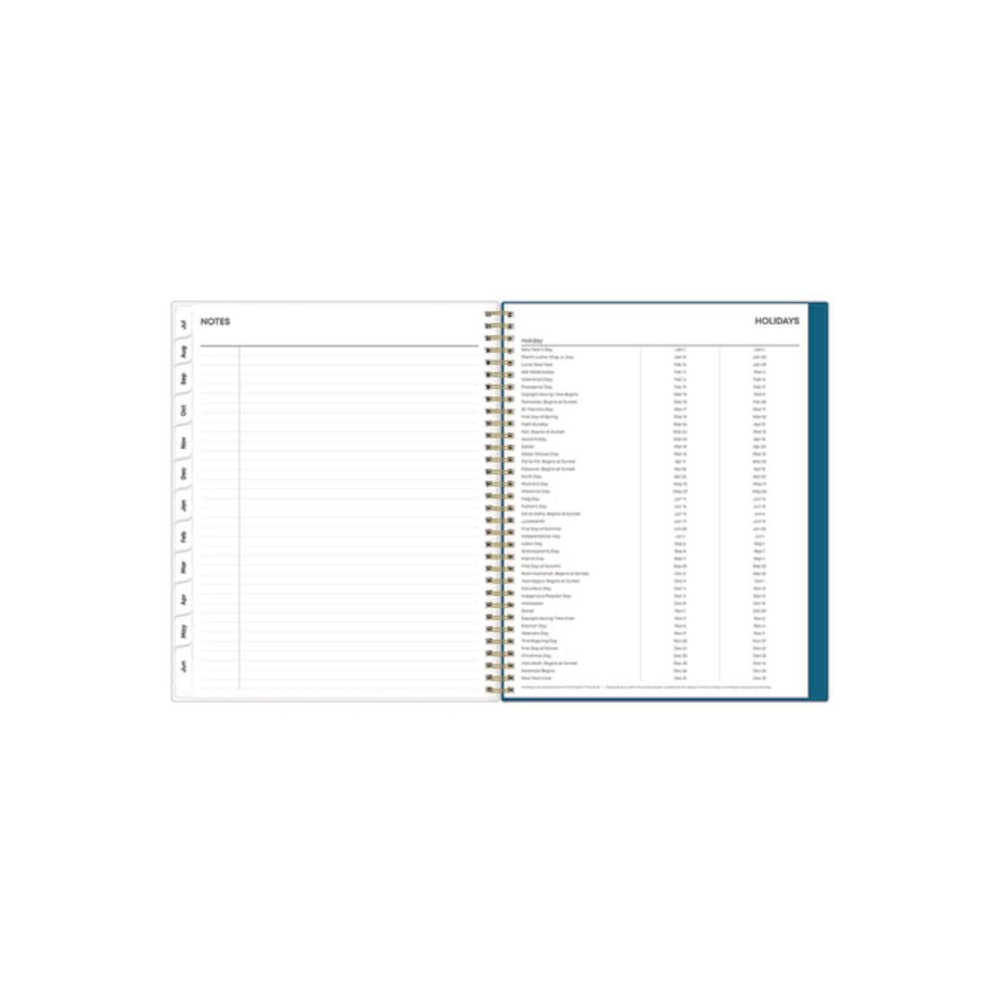Bakah Blue Academic Year Weekly/Monthly Planner, Floral Artwork, 11 x 8.5, Blue/White Cover, 12-Month (July-June): 2025-2026. Picture 7