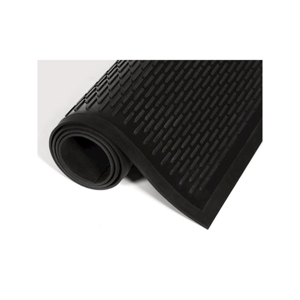 Crown-Tred Indoor/Outdoor Scraper Mat, Black Loop-Twist Ribbed Rubber Surface, 35.5" x 59.5". Picture 2