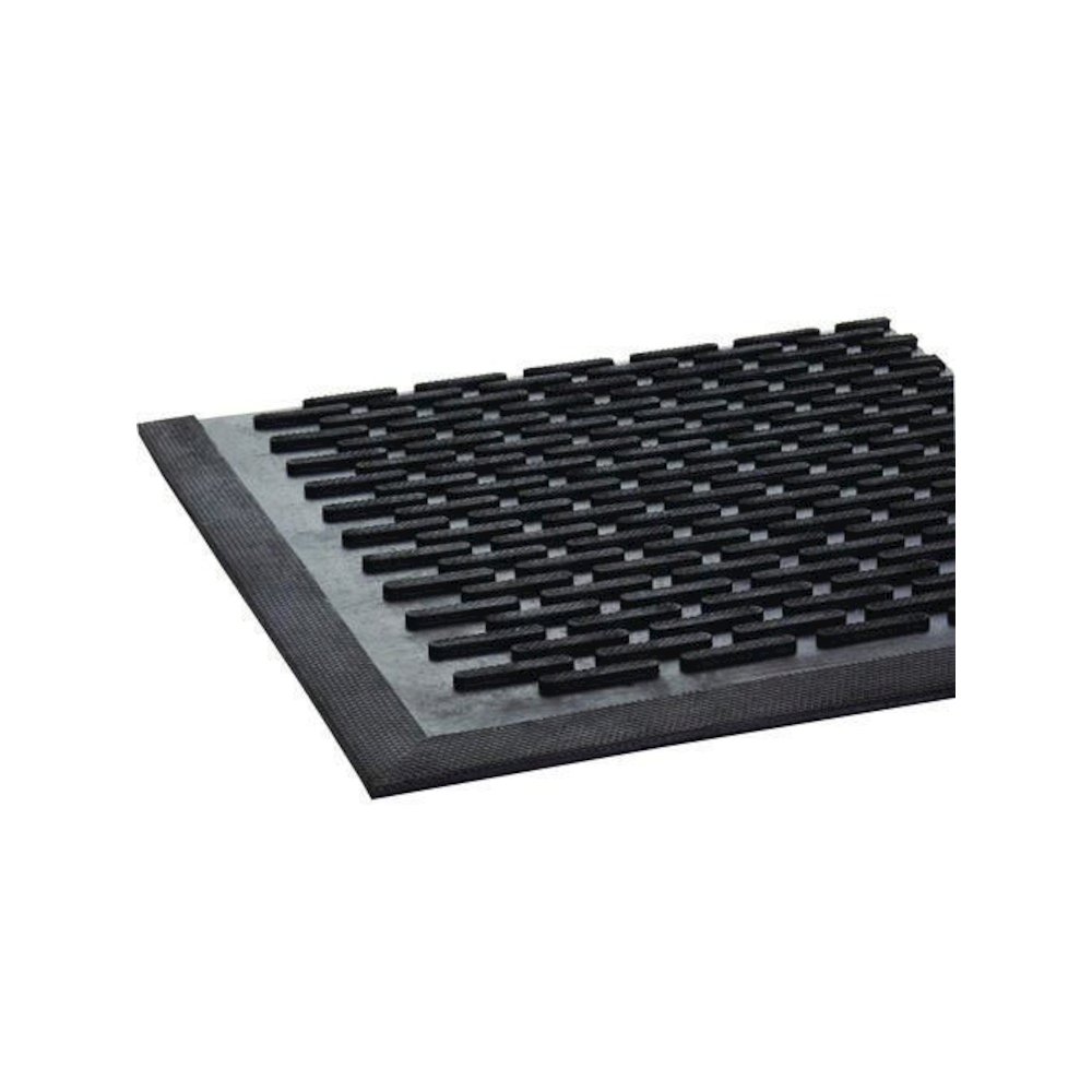 Crown-Tred Indoor/Outdoor Scraper Mat, Black Loop-Twist Ribbed Rubber Surface, 35.5" x 59.5". Picture 3