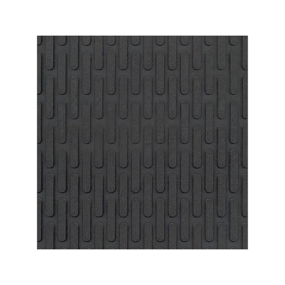 Crown-Tred Indoor/Outdoor Scraper Mat, Black Loop-Twist Ribbed Rubber Surface, 43.75" x 66.75". Picture 4