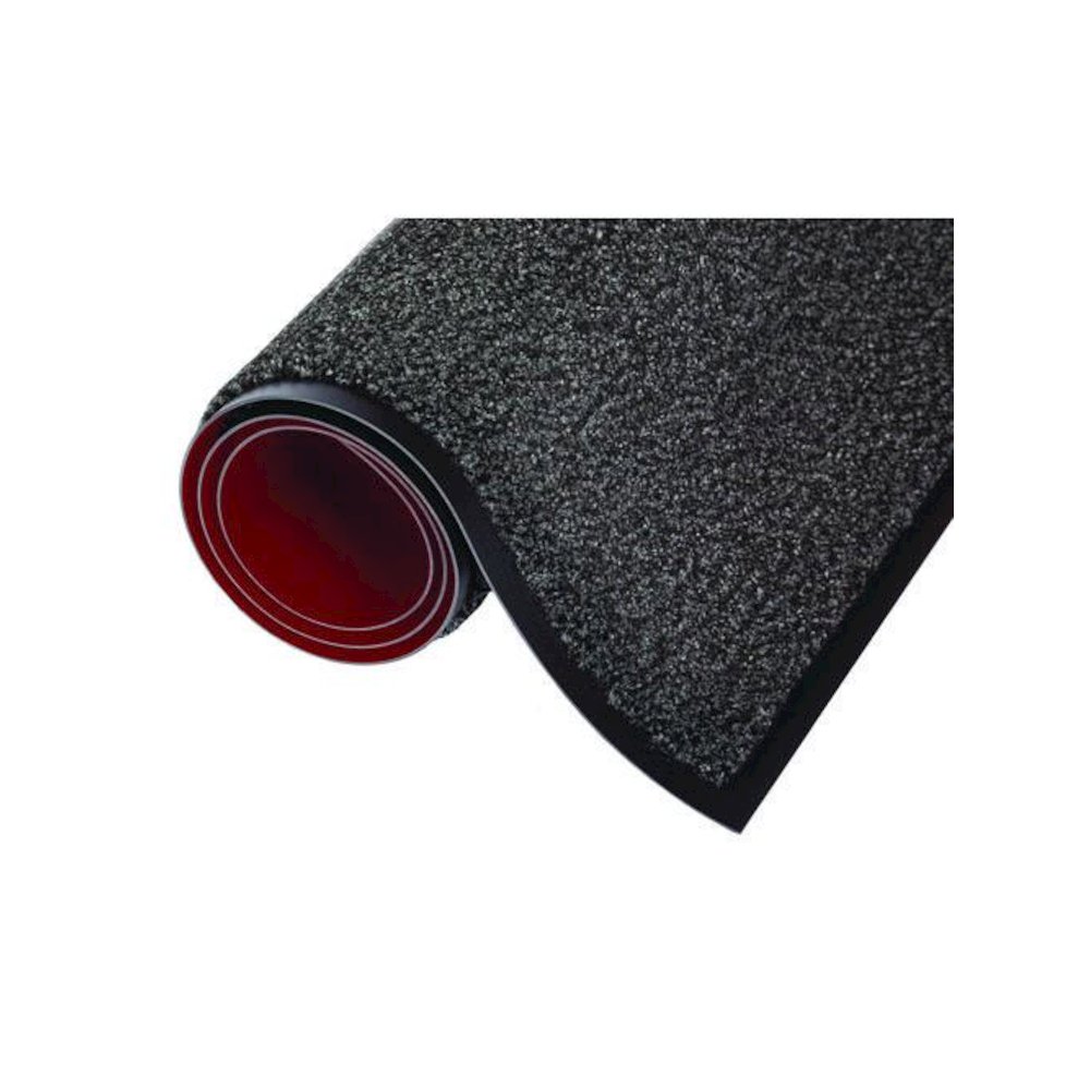 Dust-Star Microfiber Wiper Mat, Rectangular, Charcoal Gray Carpeted Surface, 48" x 72". Picture 3