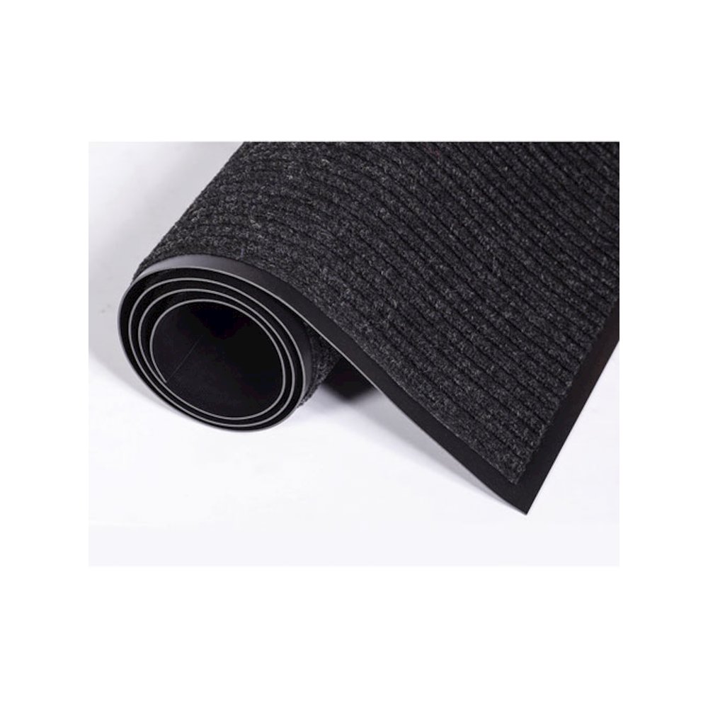 Needle-Rib Wiper/Scraper Mat, Rectangular, Charcoal Gray Ribbed Surface, 36" x 60". Picture 2