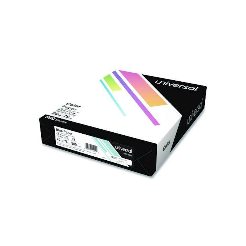 Deluxe Colored Paper, 20 lb Bond Weight, 8.5 x 11, Blue, 500/Ream. Picture 1