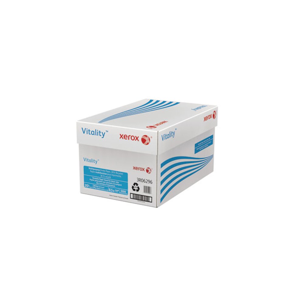 Vitality 30% Recycled Multipurpose Paper, 92 Bright, 20 lb Bond Weight, 8.5 x 11, White, 500/Ream. Picture 2
