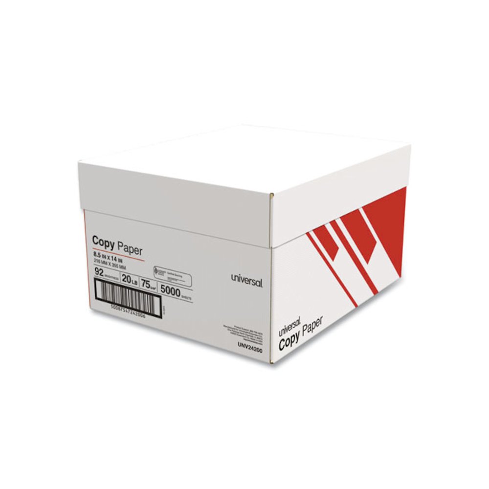 Legal Size Copy Paper, 92 Bright, 20 lb Bond Weight, 8.5 x 14, White, 500 Sheets/Ream, 10 Reams/Carton. Picture 2
