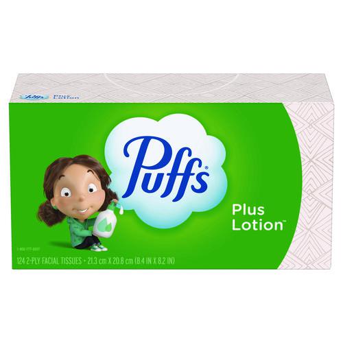 Plus Lotion Facial Tissue, 2-Ply, White, 124 Sheets/Box, 24 Boxes/Carton. Picture 2