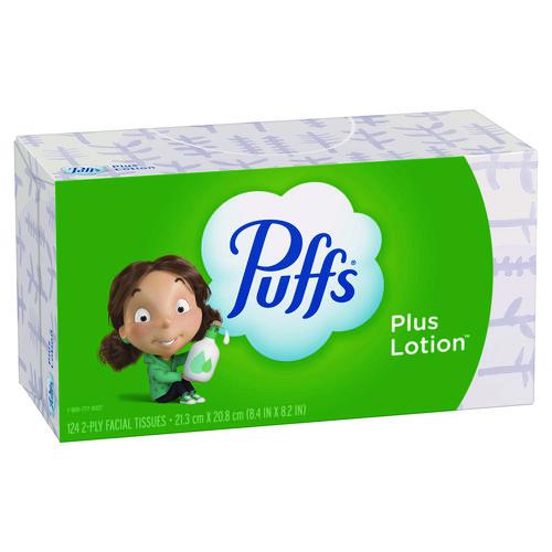 Plus Lotion Facial Tissue, 2-Ply, White, 124 Sheets/Box, 24 Boxes/Carton. Picture 4