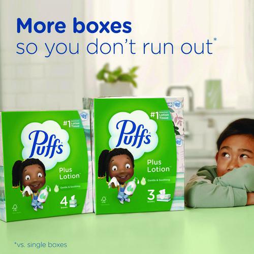 Plus Lotion Facial Tissue, 2-Ply, White, 124 Sheets/Box, 24 Boxes/Carton. Picture 9