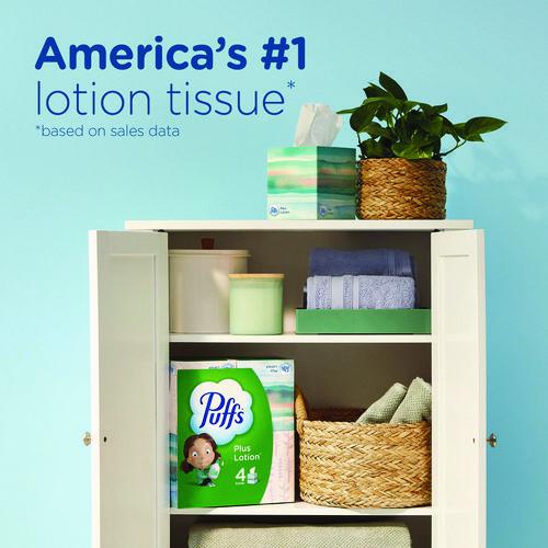 Plus Lotion Facial Tissue, 2-Ply, White, 124 Sheets/Box, 24 Boxes/Carton. Picture 10