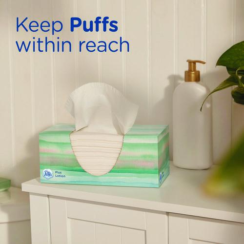 Plus Lotion Facial Tissue, 2-Ply, White, 124 Sheets/Box, 24 Boxes/Carton. Picture 11