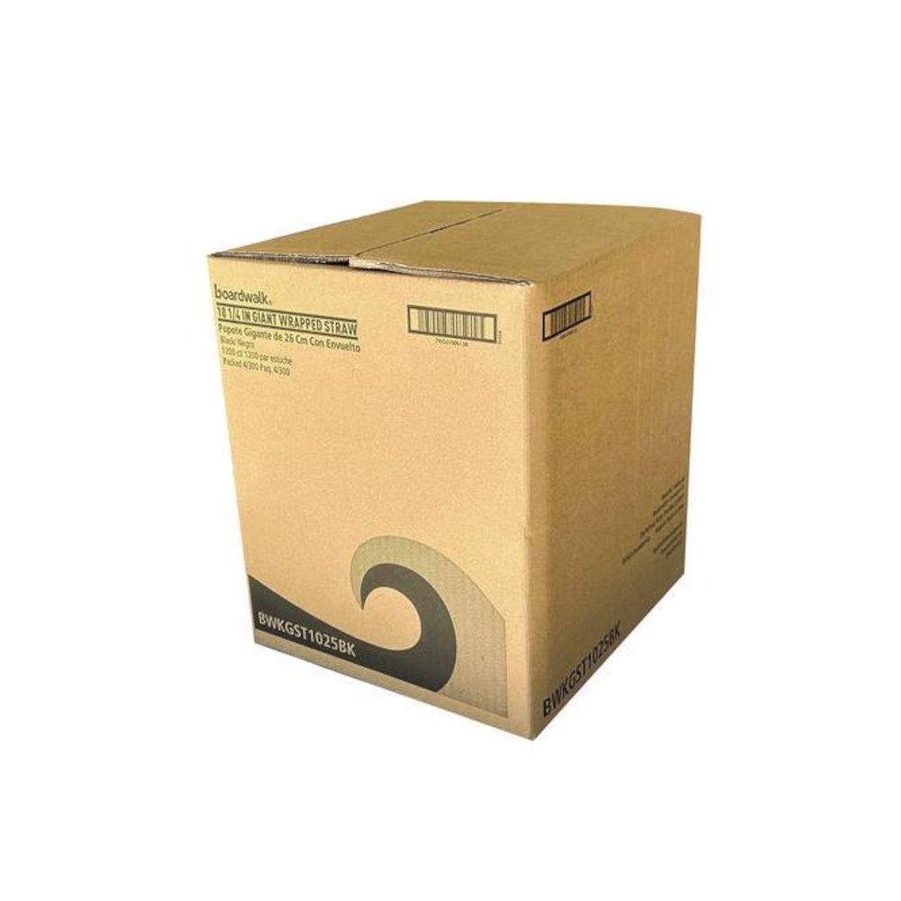 Wrapped Giant Straws, 10.25", Polypropylene, Black, 300/Pack, 4 Packs/Carton. Picture 6