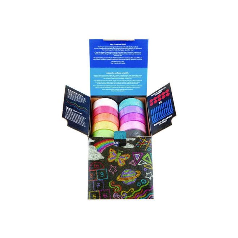 Super Chalk, 1" x 2.8" Diameter, 10 Assorted Colors, 10 Pucks/Box. Picture 5