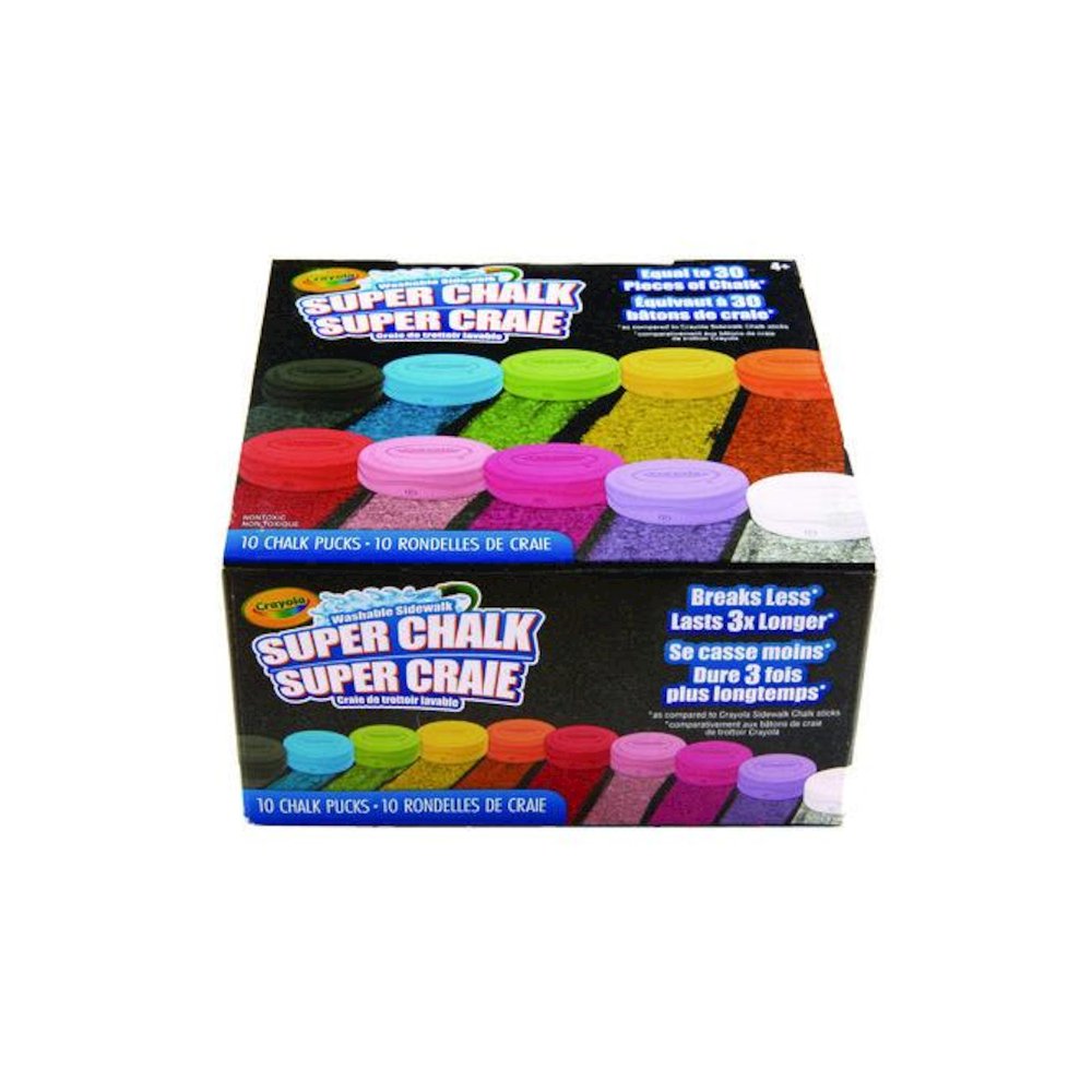 Super Chalk, 1" x 2.8" Diameter, 10 Assorted Colors, 10 Pucks/Box. Picture 7