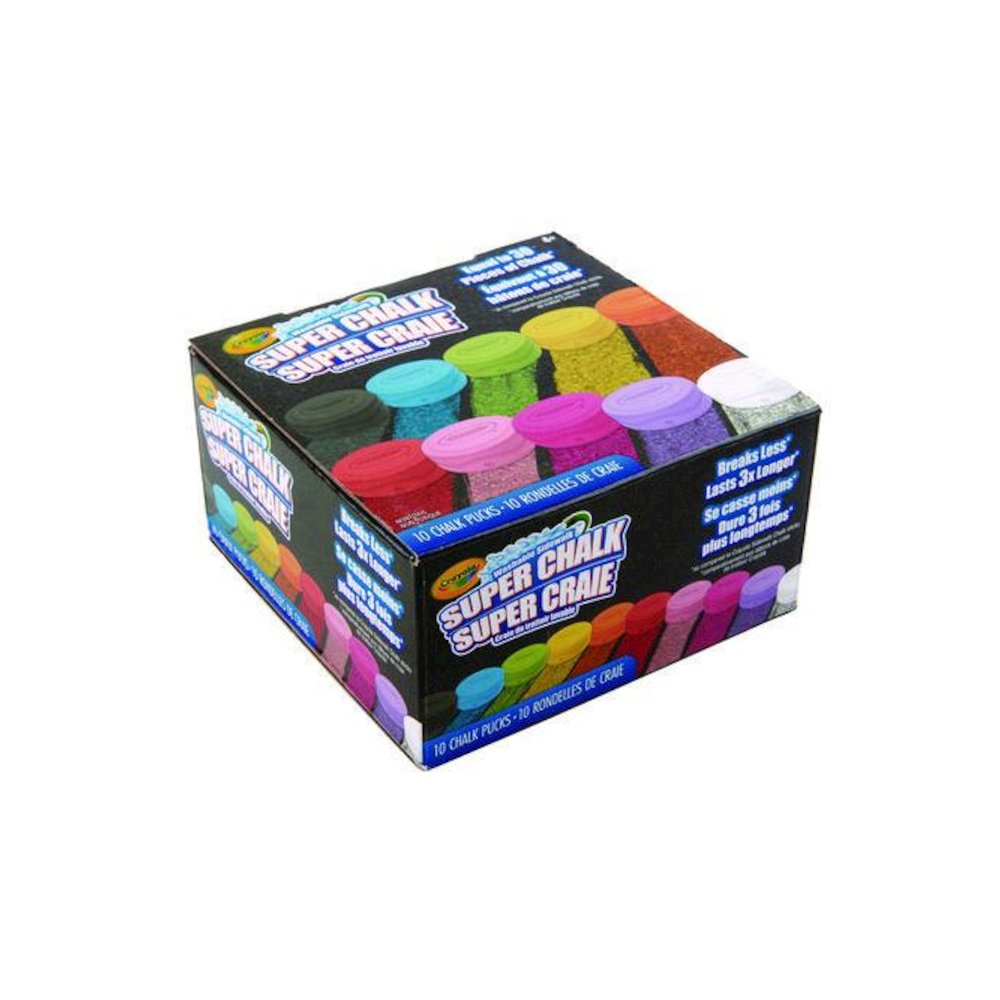 Super Chalk, 1" x 2.8" Diameter, 10 Assorted Colors, 10 Pucks/Box. Picture 8