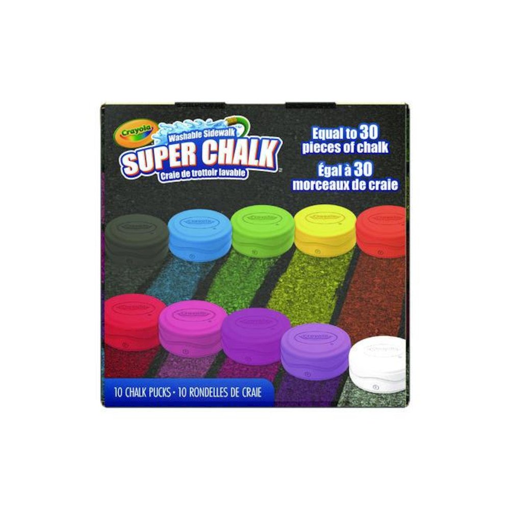 Super Chalk, 1" x 2.8" Diameter, 10 Assorted Colors, 10 Pucks/Box. Picture 9