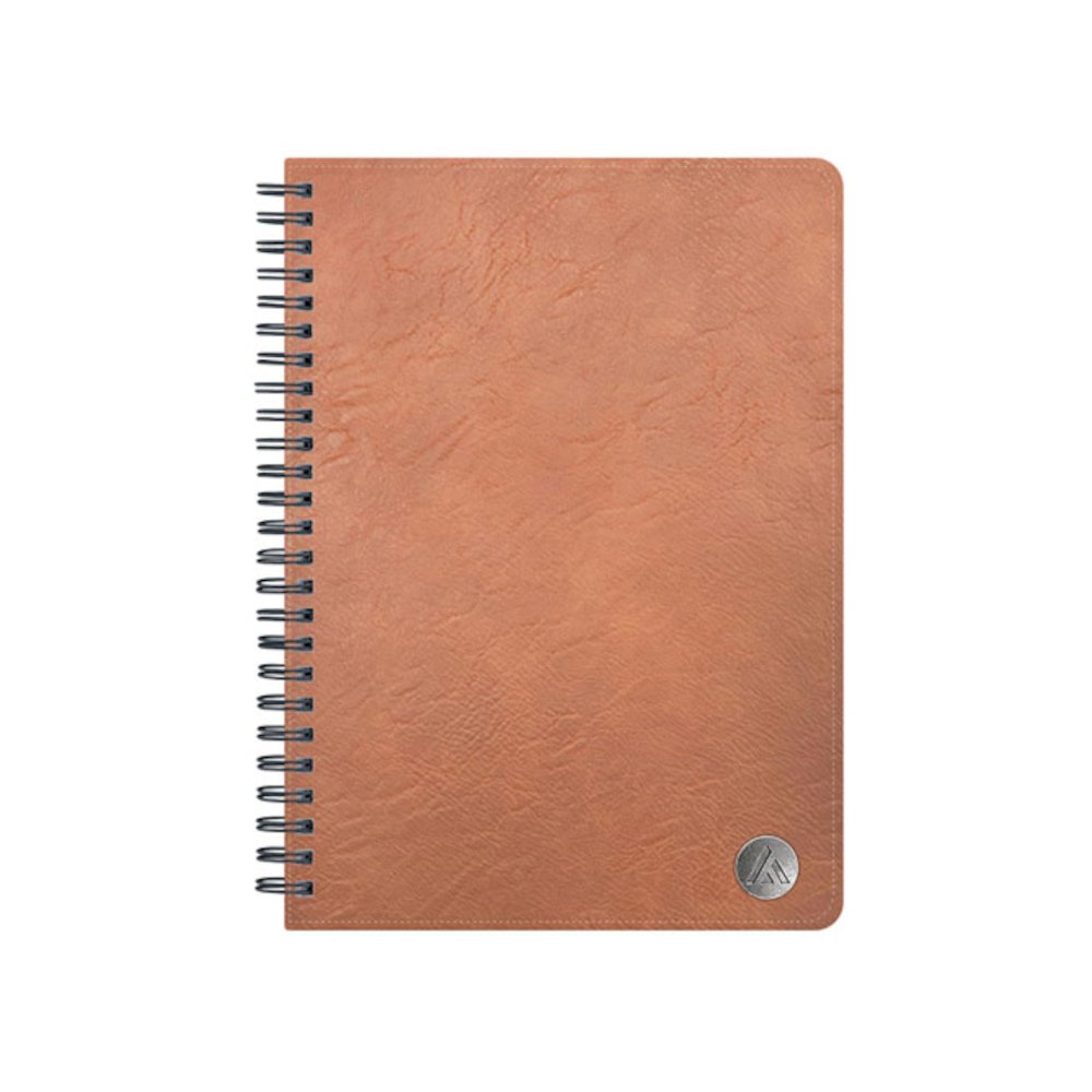 ASMBLD Faux Leather Wirebound Notebook, 1-Subject, Medium/College Rule, Tan Cover, (80) 8.5 x 5.75 Sheets. Picture 2