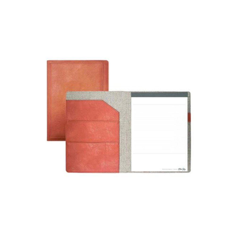 ASMBLD Professional Faux Leather Padfolio, 8.5 x 11 Pad, 9.45 x 12.13, Snap Closure, Tan. Picture 1