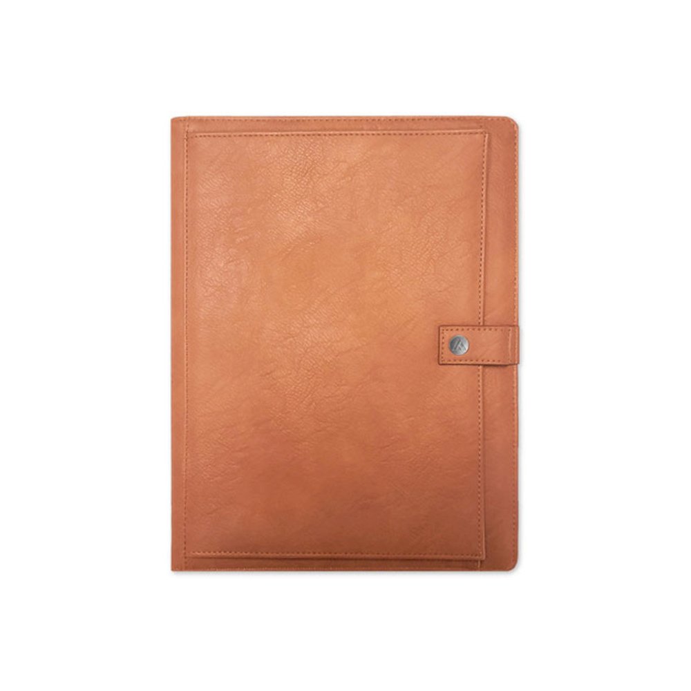 ASMBLD Professional Faux Leather Padfolio, 8.5 x 11 Pad, 9.45 x 12.13, Snap Closure, Tan. Picture 2