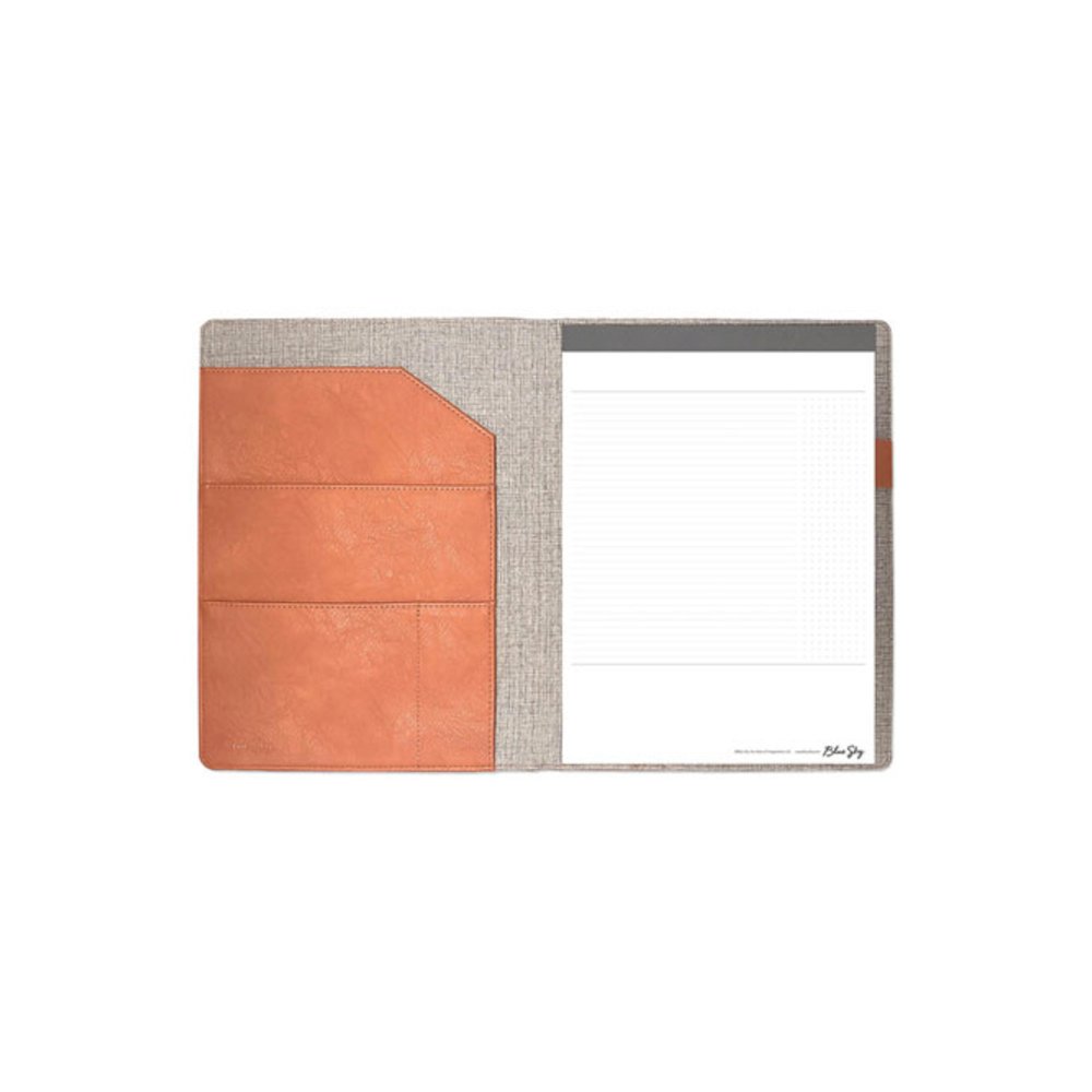 ASMBLD Professional Faux Leather Padfolio, 8.5 x 11 Pad, 9.45 x 12.13, Snap Closure, Tan. Picture 4