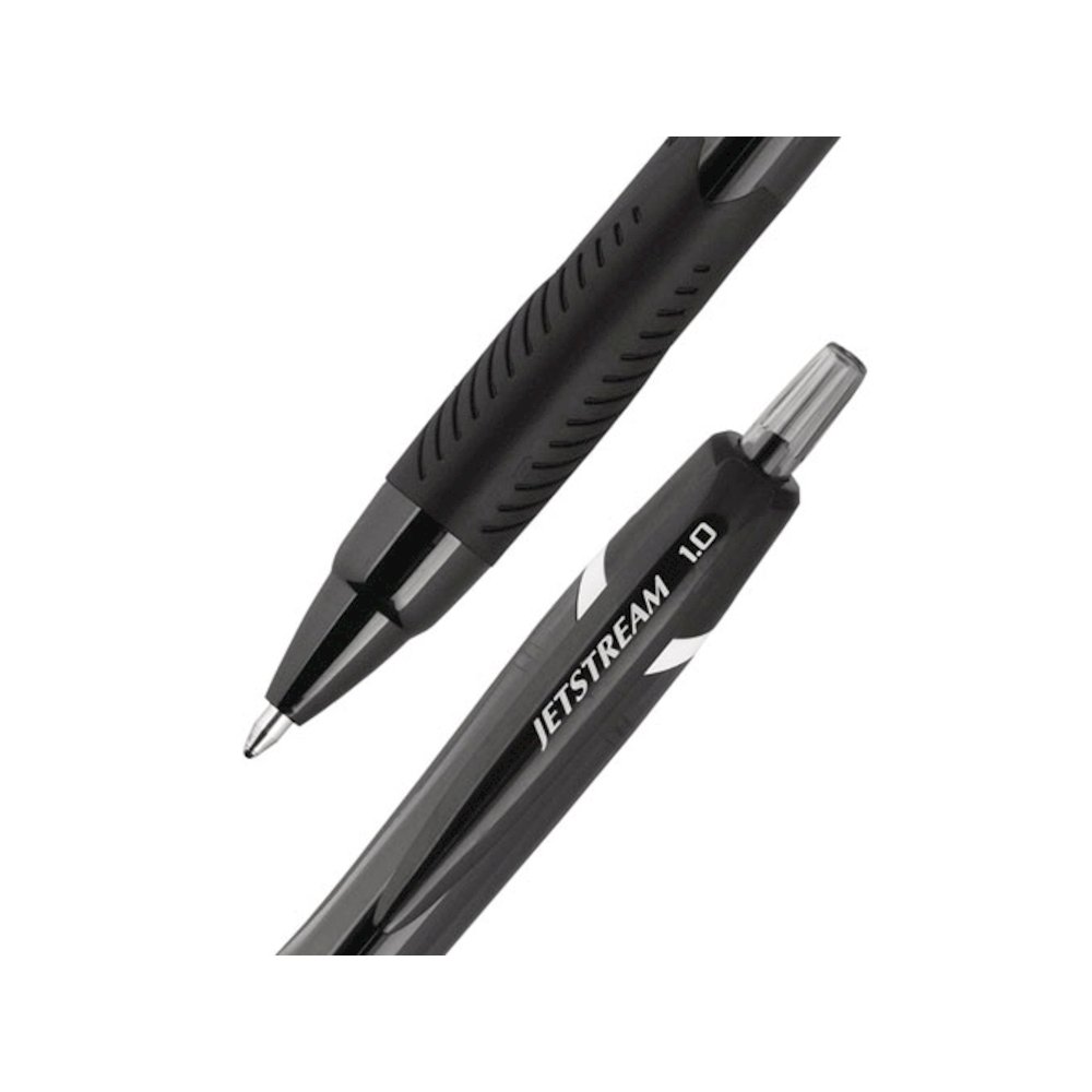 Jetstream Elements Hybrid Gel Pen, Retractable, Medium 1 mm, Black Ink, Translucent Black/Black Barrel, Dozen. Picture 5