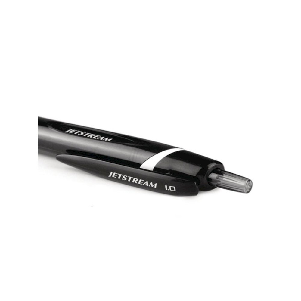 Jetstream Elements Hybrid Gel Pen, Retractable, Medium 1 mm, Black Ink, Translucent Black/Black Barrel, Dozen. Picture 7