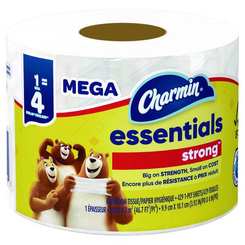 Essentials Strong Bathroom Tissue, Septic Safe, 1-Ply, White, 429/Roll, 36 Rolls/Carton. Picture 1