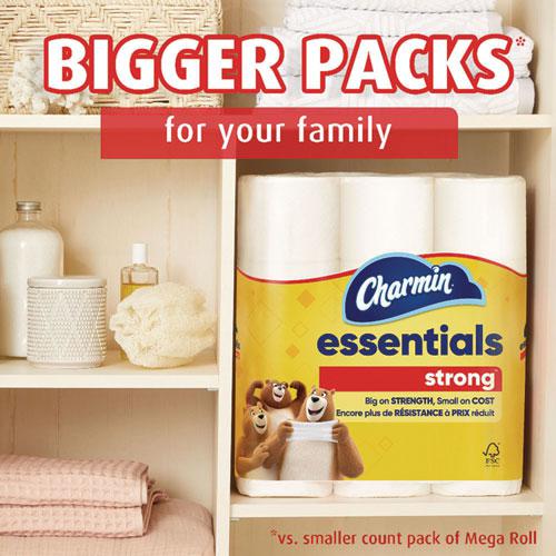 Essentials Strong Bathroom Tissue, Septic Safe, 1-Ply, White, 429/Roll, 36 Rolls/Carton. Picture 7