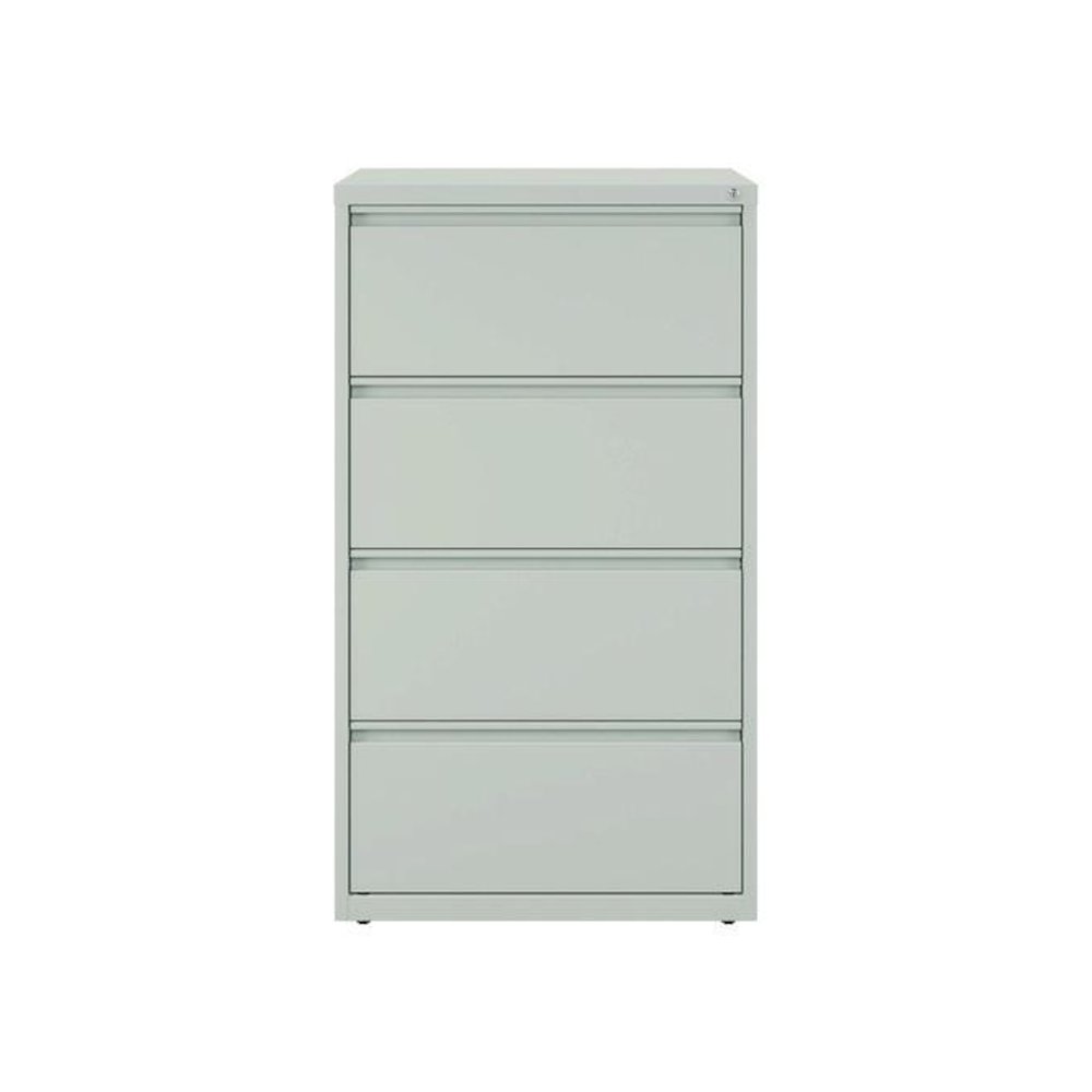 Lateral File, 4 Legal/Letter-Size File Drawers, Light Gray, 30" x 18.62" x 52.5". Picture 2